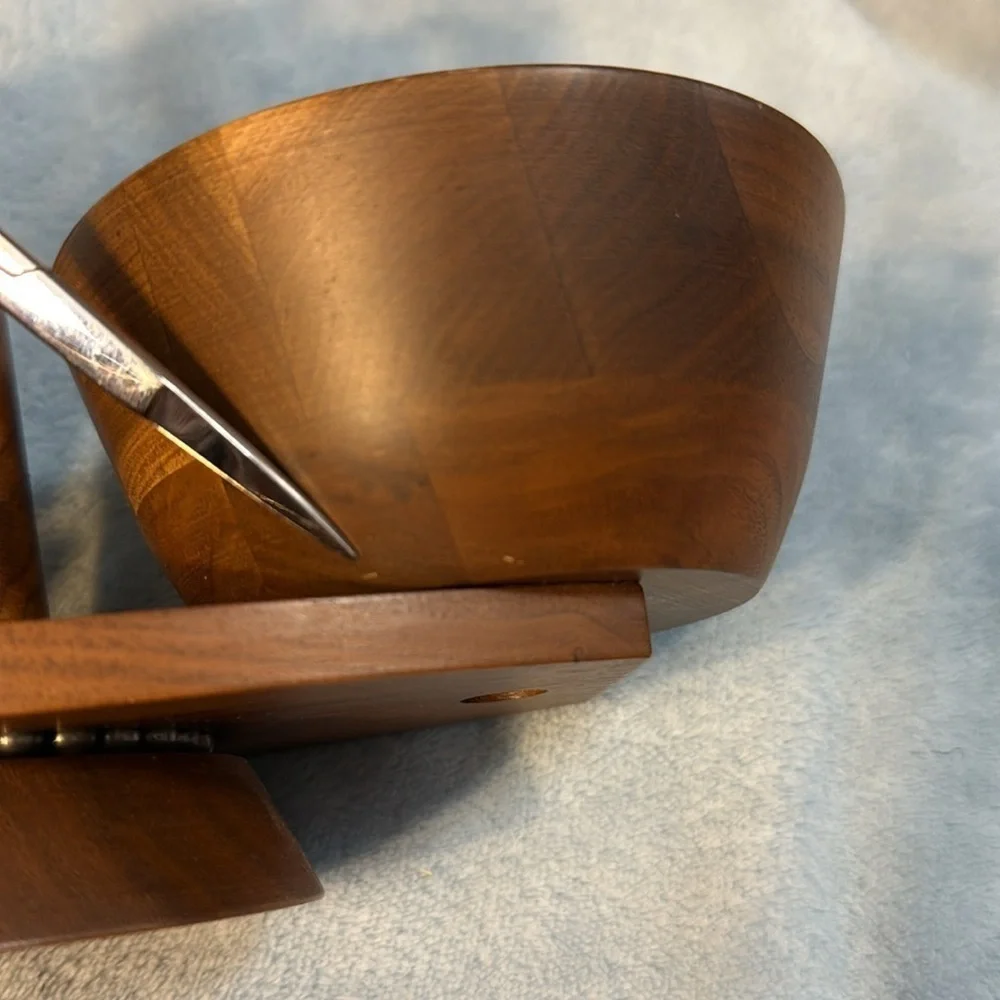 Kustom Kraft Lazy Susan Solid Black Walnut Serving Bowls